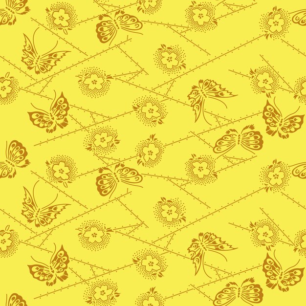 Fundo de padrão amarelo floral