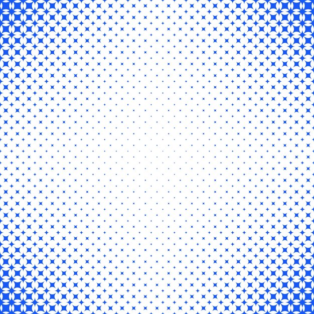 Fundo de padrão de estrelas de meio-tom abstrato geométrico - gráfico de vetor com estrelas curvas azuis no fundo branco