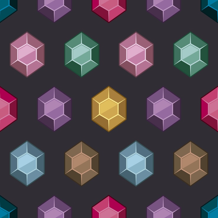 Vetor grátis fundo de padrão de gemas multicoloridas