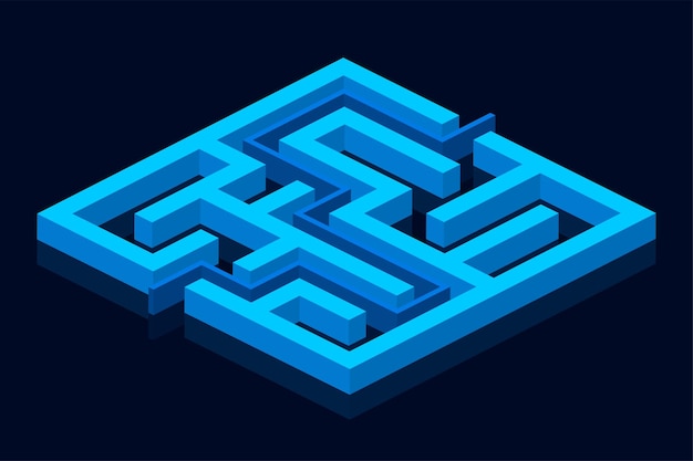 Fundo de padrão de quebra-cabeça de labirinto de estilo 3d descubra o caminho certo
