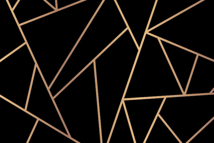 Vetor grátis fundo de padrão geométrico de triângulo dourado preto