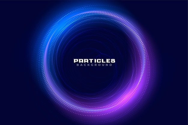 Vetor grátis fundo de partículas brilhantes abstratas um funil redondo de pontos digitais