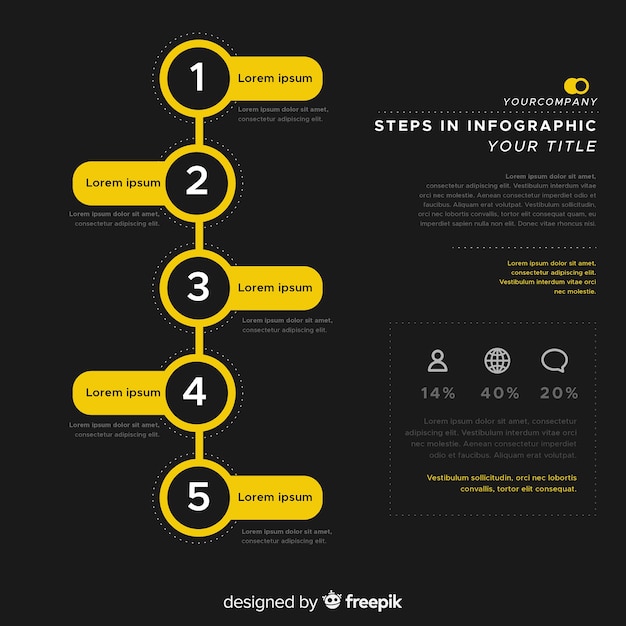 Fundo de passos infográfico plana