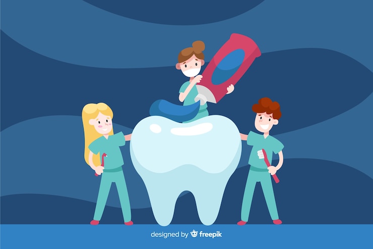 Vetor grátis fundo de personagens de dentista
