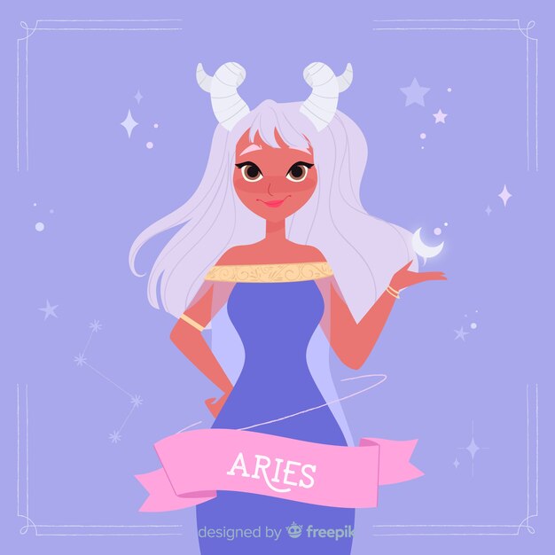 Fundo de personagens do zodíaco de mão desenhada