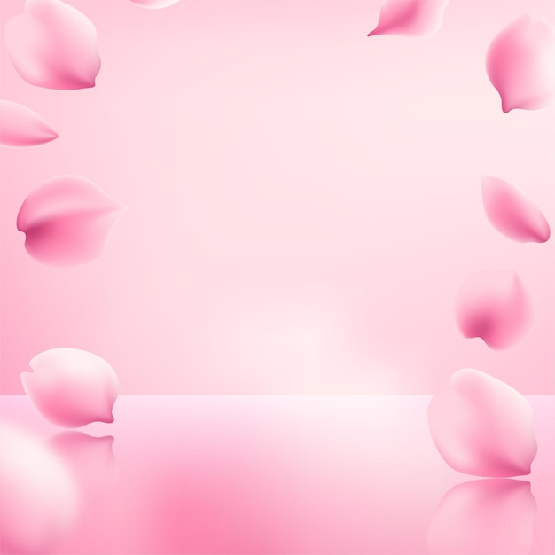 Vetor grátis fundo de pétalas caindo de sakura rosa