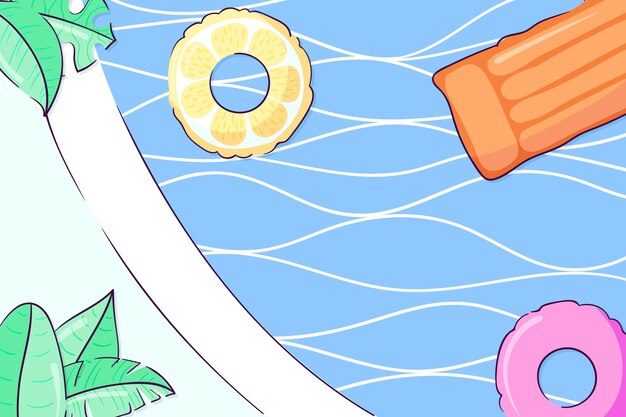 Fundo de piscina desenhado à mão