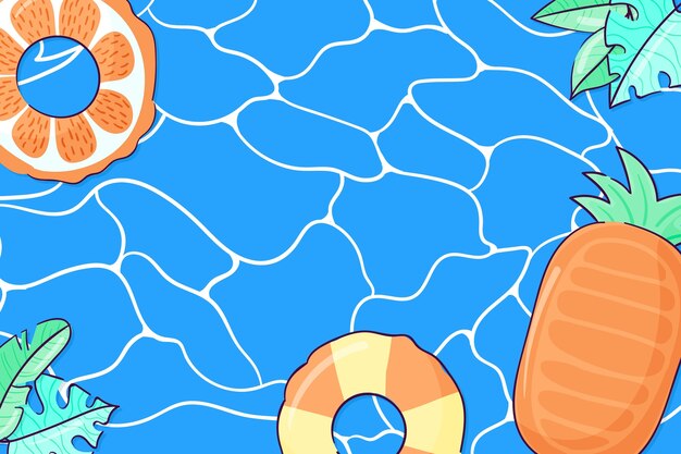 Fundo de piscina desenhado à mão