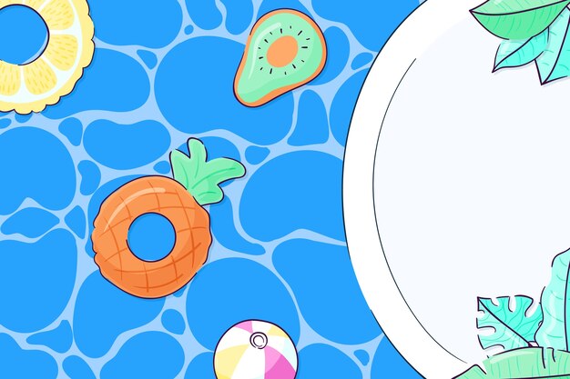 Fundo de piscina desenhado à mão