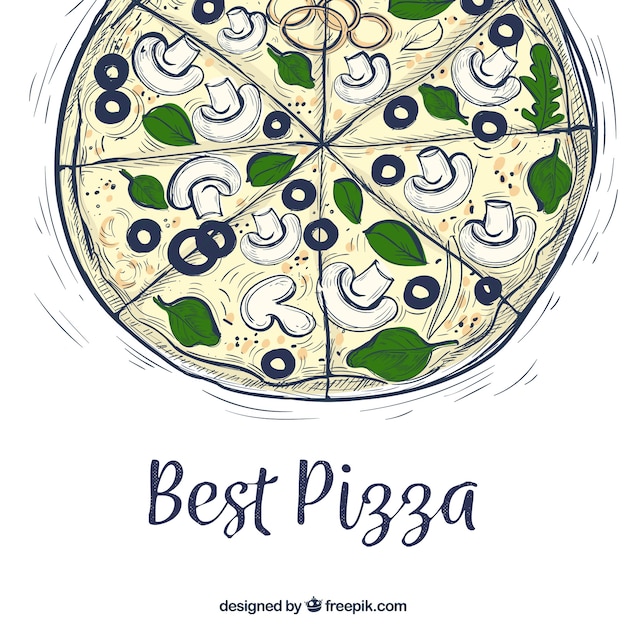 Vetor grátis fundo de pizza de vegetais de cor de água