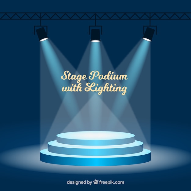 Vetor grátis fundo de pódio de palco com iluminação