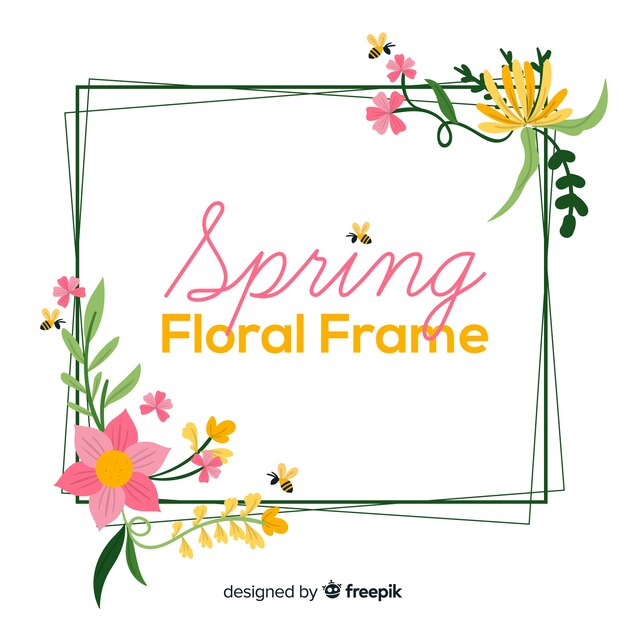 Fundo de primavera de moldura quadrada