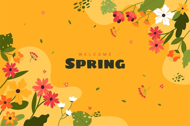 Fundo de primavera desenhado à mão