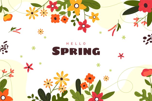 Fundo de primavera desenhado à mão