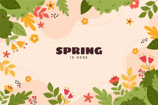 Fundo de primavera desenhado à mão