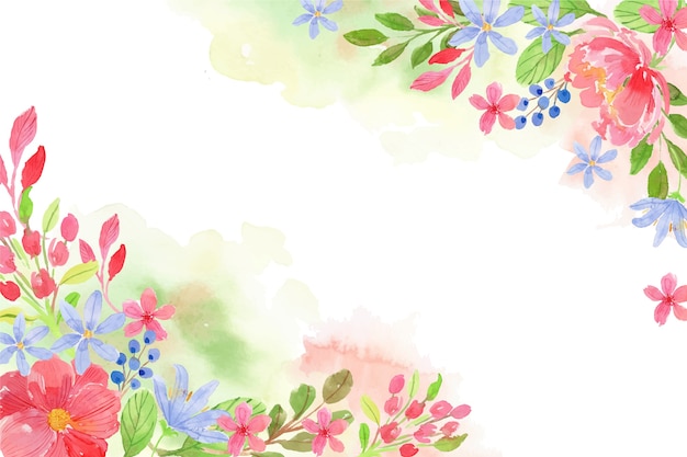 Fundo de primavera em aquarela