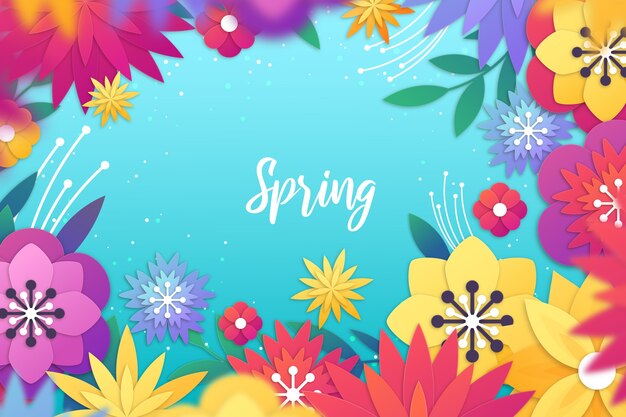 Fundo de primavera em estilo de papel colorido