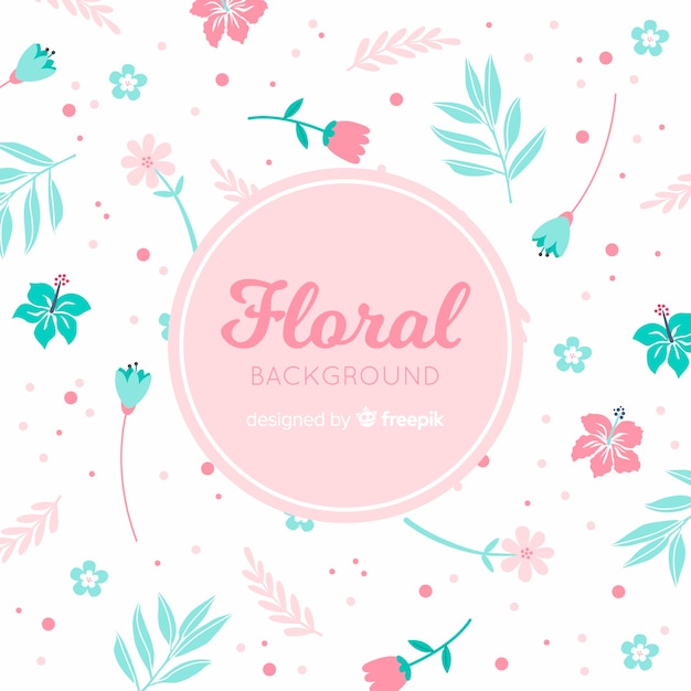 Fundo de primavera floral mão desenhada