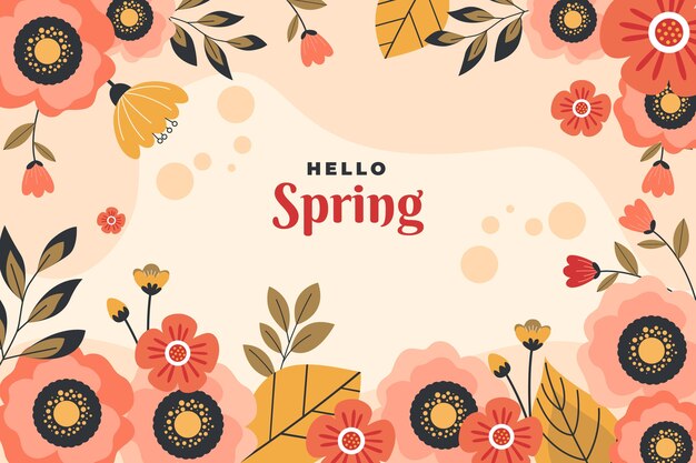 Fundo de primavera floral plano