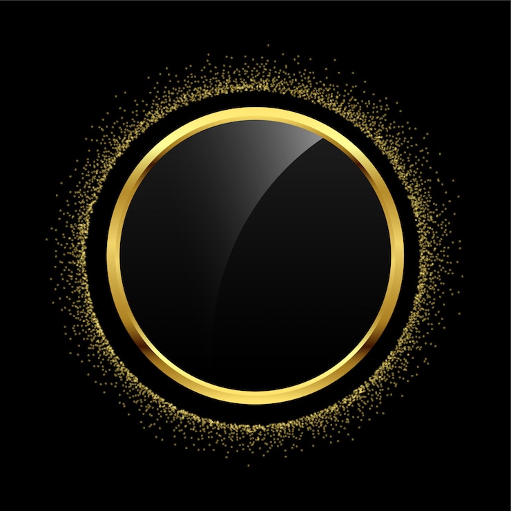Vetor grátis fundo de quadro de glitter dourado círculo vazio