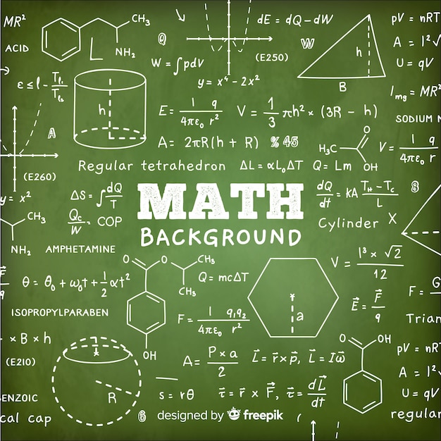 Vetor grátis fundo de quadro de matemática realista