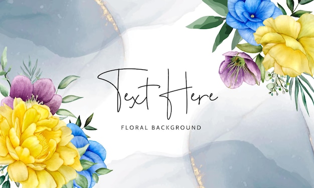 Fundo de quadro floral lindo com aquarela de flores