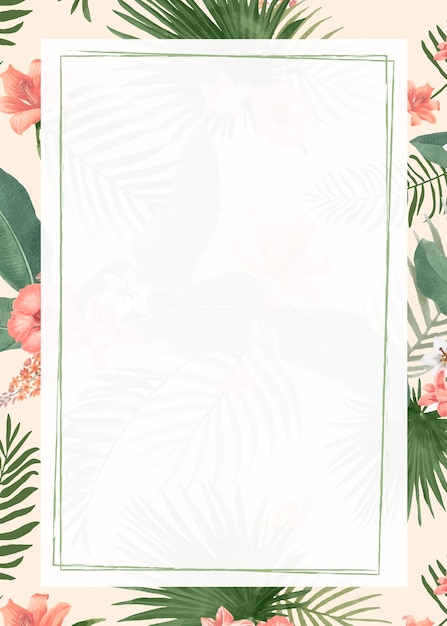 Fundo de quadro tropical em branco