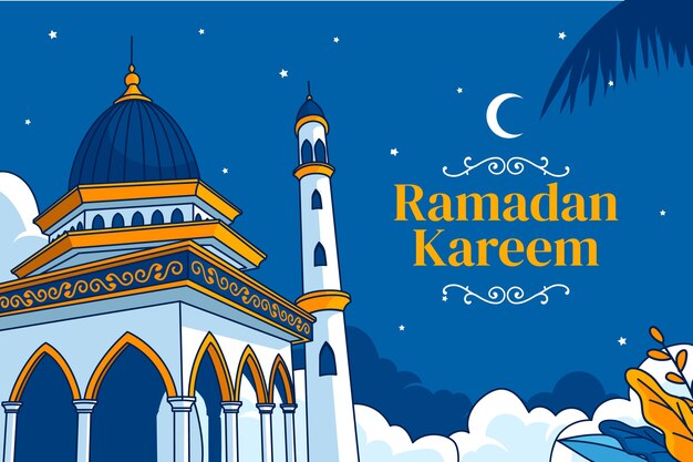 Fundo de ramadã desenhado à mão