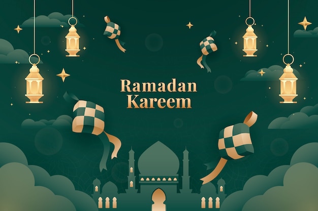 Fundo de ramadã em gradiente