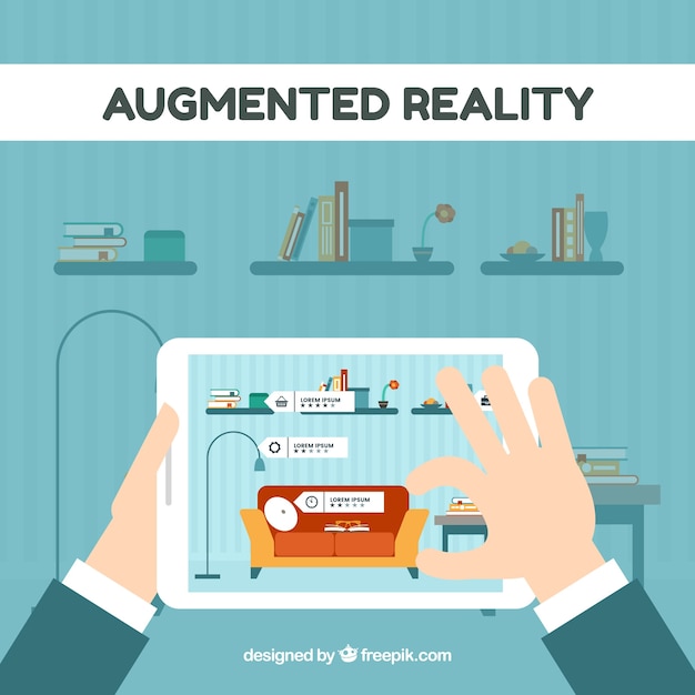 Vetor grátis fundo de realidade aumentada em estilo simples