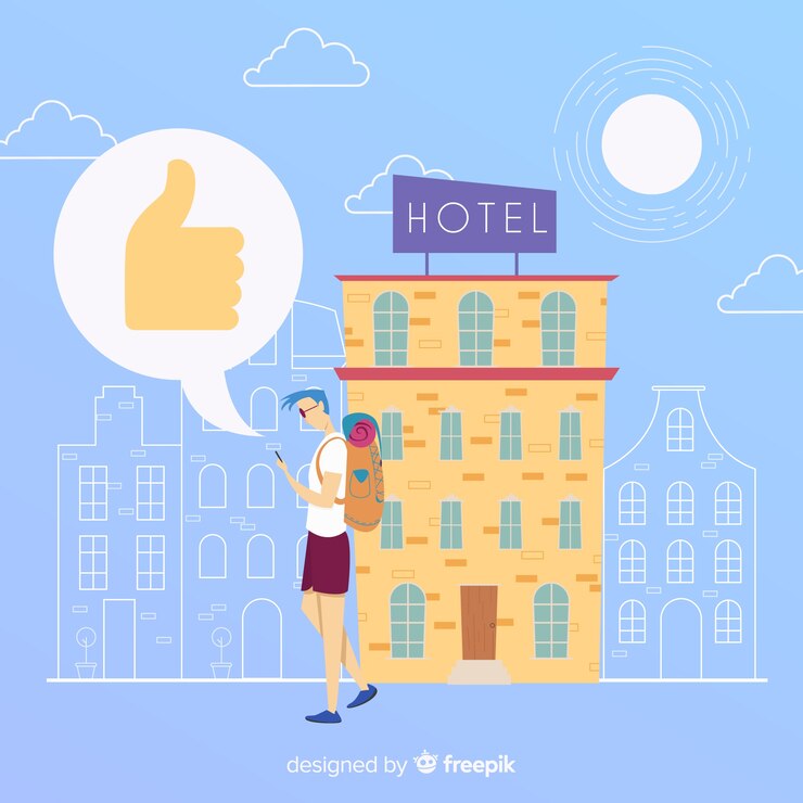 Vetor grátis fundo de revisão flat hotel