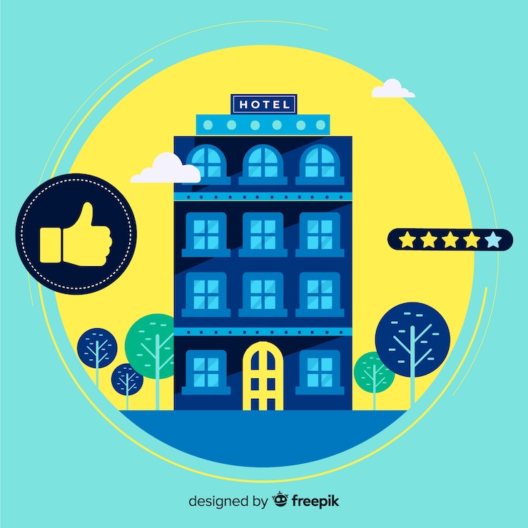 Vetor grátis fundo de revisão flat hotel
