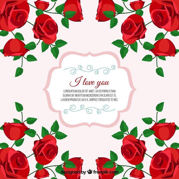 Vetor grátis fundo de rosas com folhas