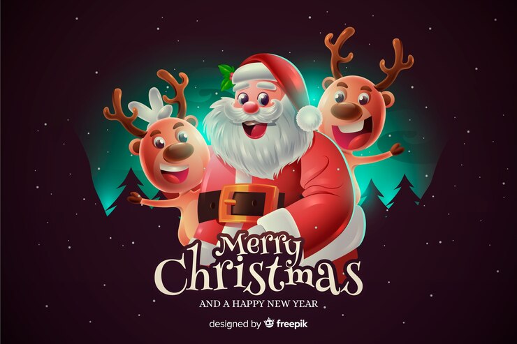Vetor grátis fundo de santa natal realista