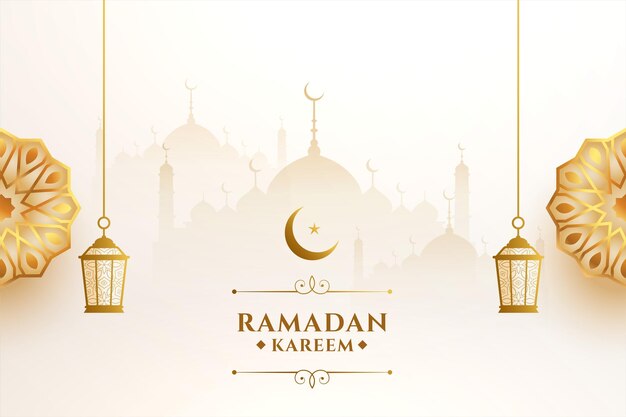 Fundo de saudação sazonal decorativo ramadan kareem árabe