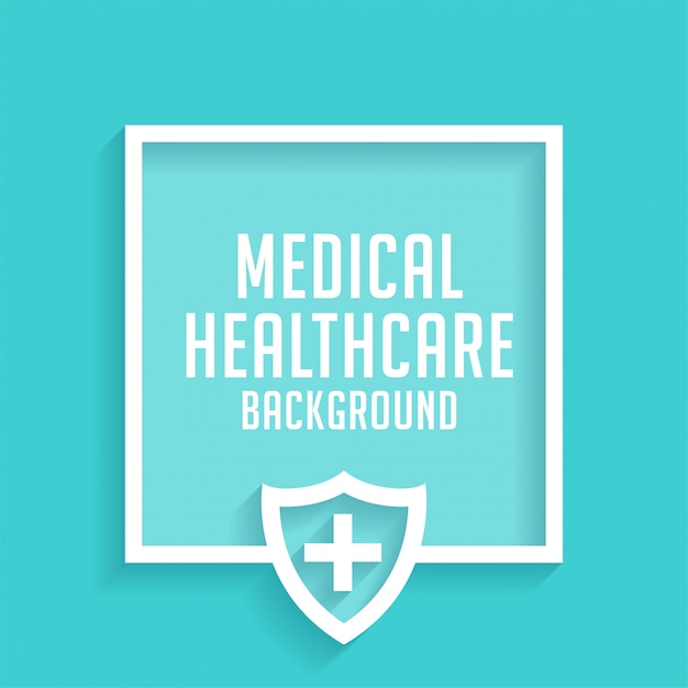 Fundo de saúde escudo médico azul com espaço de texto