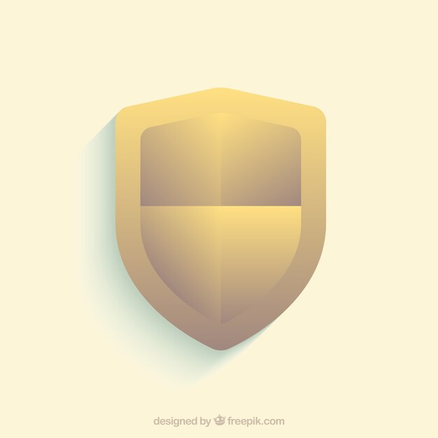 Fundo de segurança com escudo dourado