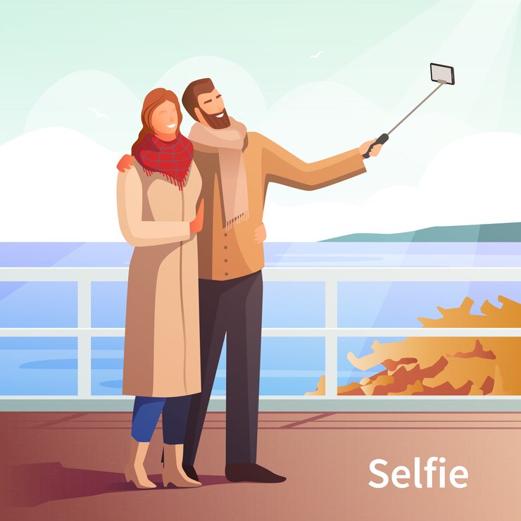 Vetor grátis fundo de selfie de passeio de outono