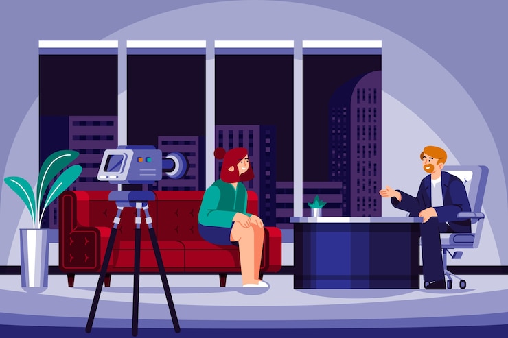 Vetor grátis fundo de talk show desenhado a mão