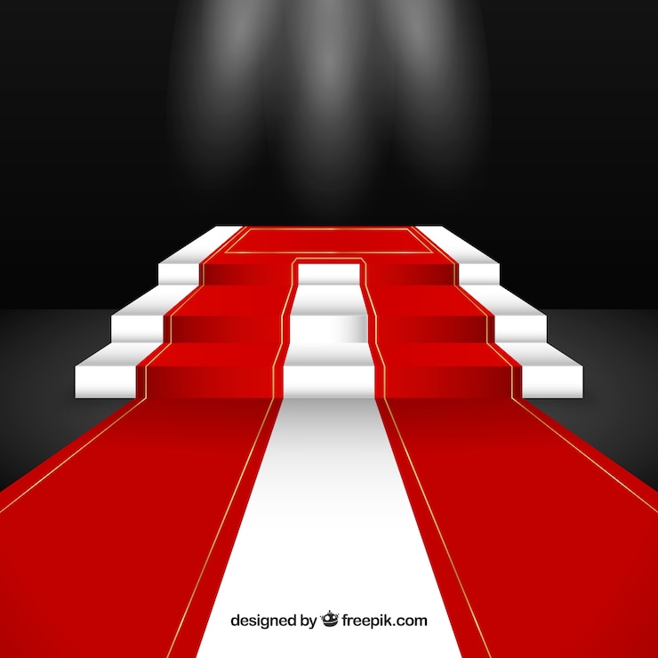 Vetor grátis fundo de tapete vermelho em estilo realista