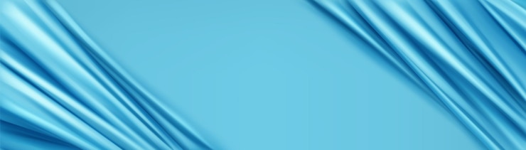 Vetor grátis fundo de tecido de seda azul claro realista