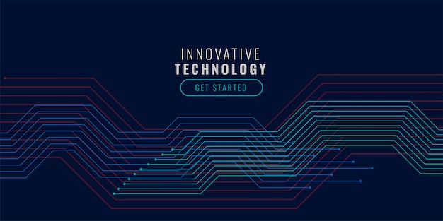 Vetor grátis fundo de tecnologia com diagrama de linhas de circuito