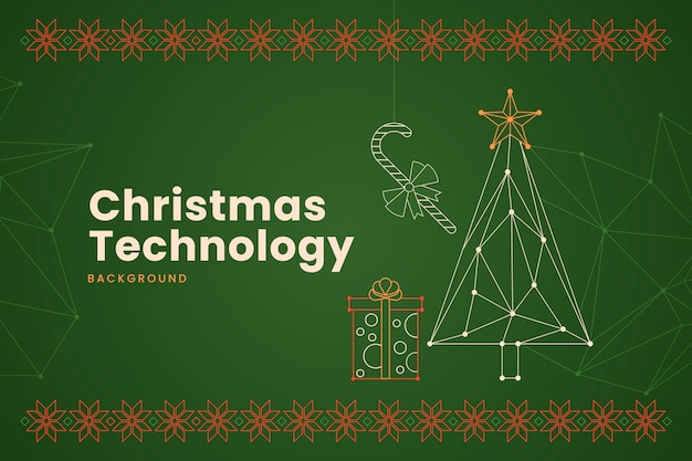 Vetor grátis fundo de tecnologia de natal plana