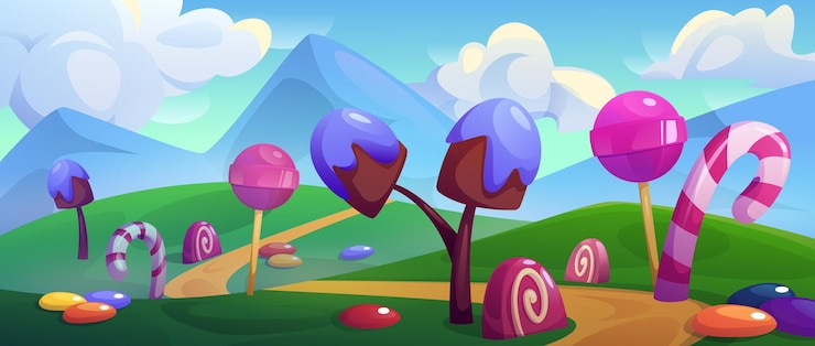 Vetor grátis fundo de terra de doces