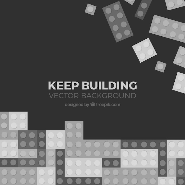 Fundo de tetris e peças de construção em preto e branco