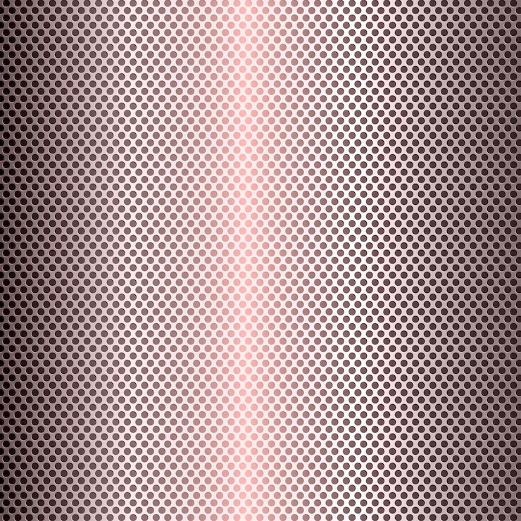 Vetor grátis fundo de textura de metal perfurada de ouro rosa