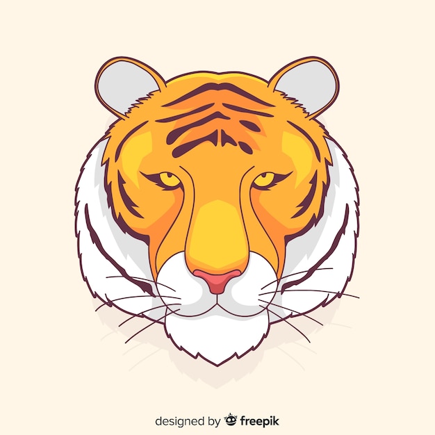 Fundo de tigre de mão desenhada