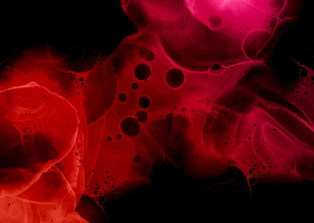 Vetor grátis fundo de tinta de álcool pintado à mão vermelho e rosa escuro
