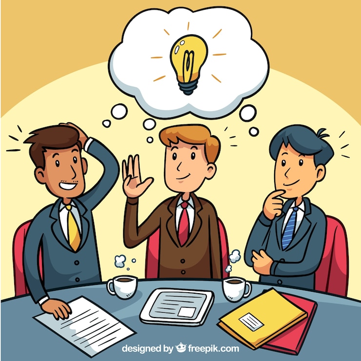Vetor grátis fundo de trabalho em equipe com pessoas na mesa
