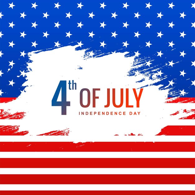 Fundo de traçado de pincel de estilo de bandeira americana criativo de 4 de julho